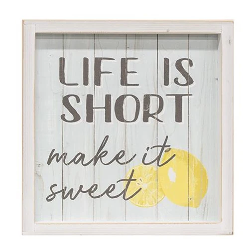 Life Is Short, Make It Sweet Framed Lemon Sign
