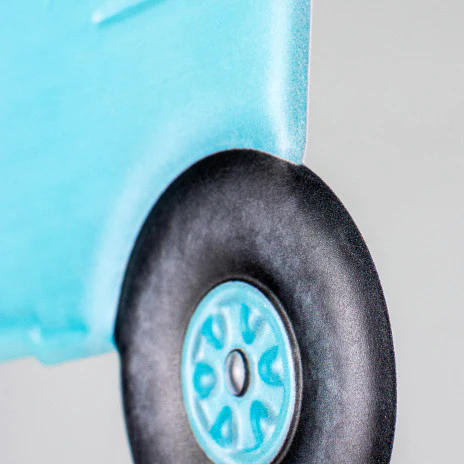Light Blue Tractor Metal Embossed Hanger - Image 2