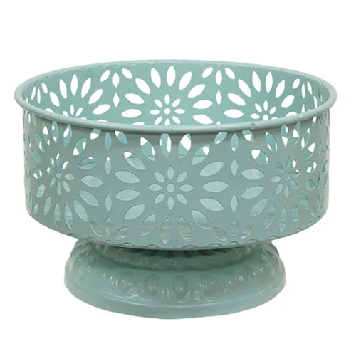 Light Mint Metal Vintage-Style Planter Cup