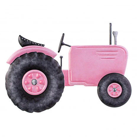 Light Pink Tractor Metal Embossed Hanger