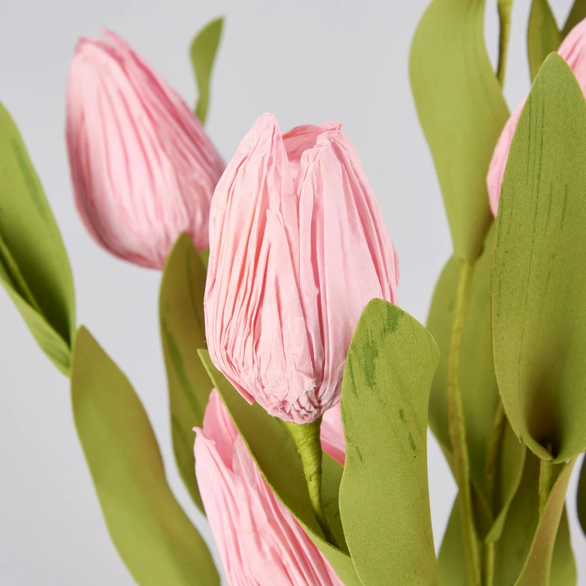 Light Pink Tulips 19" Faux Floral Pick - Image 3