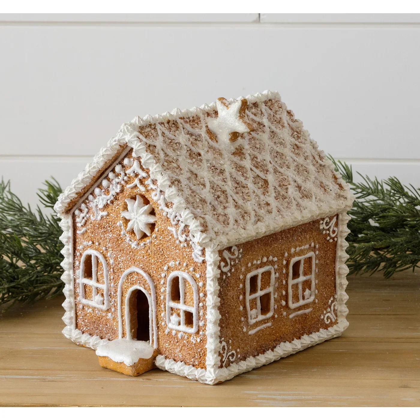 Lighted Gingerbread House With Snowy Roof 6.5" H - Image 2