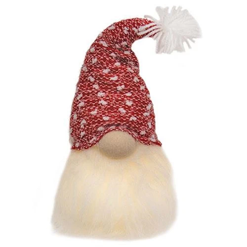 Lighted Plush Santa Gnome with Red Knit Hat - Image 2