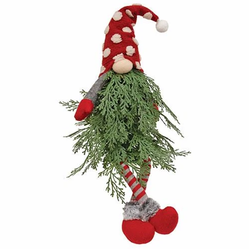 Lighted Polka Dot Christmas Tree Dangle Leg Gnome 24.5" H - Image 2