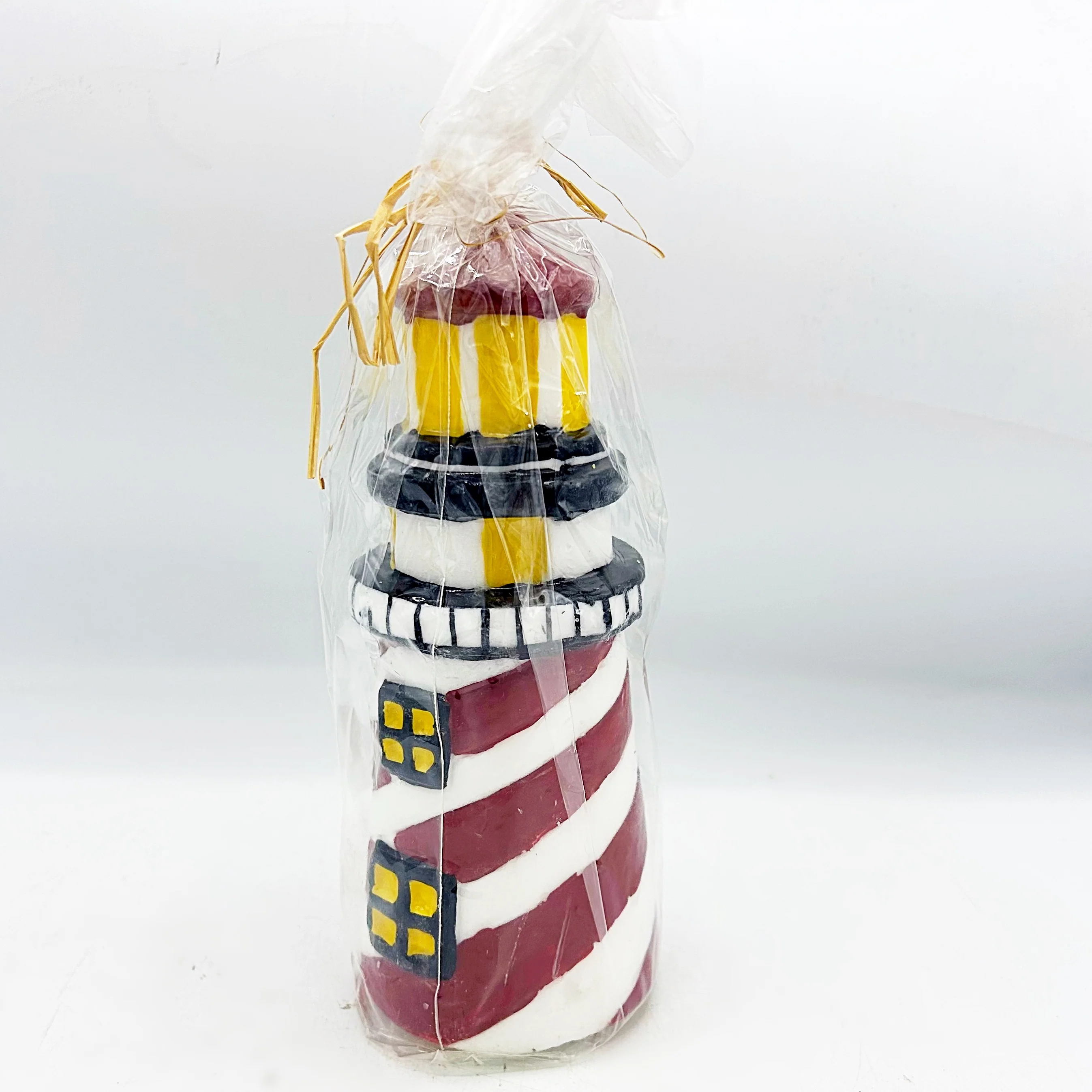 ๐ Lighthouse Red and White Striped Shaped Candle 7.25" H - Image 2