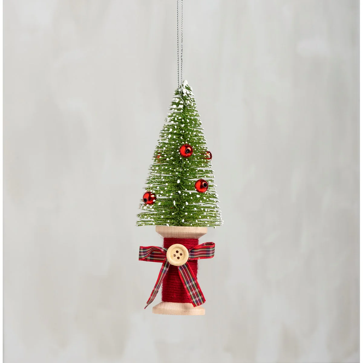 💙 Lil' Bottle Brush Tree on Spool Ornament
