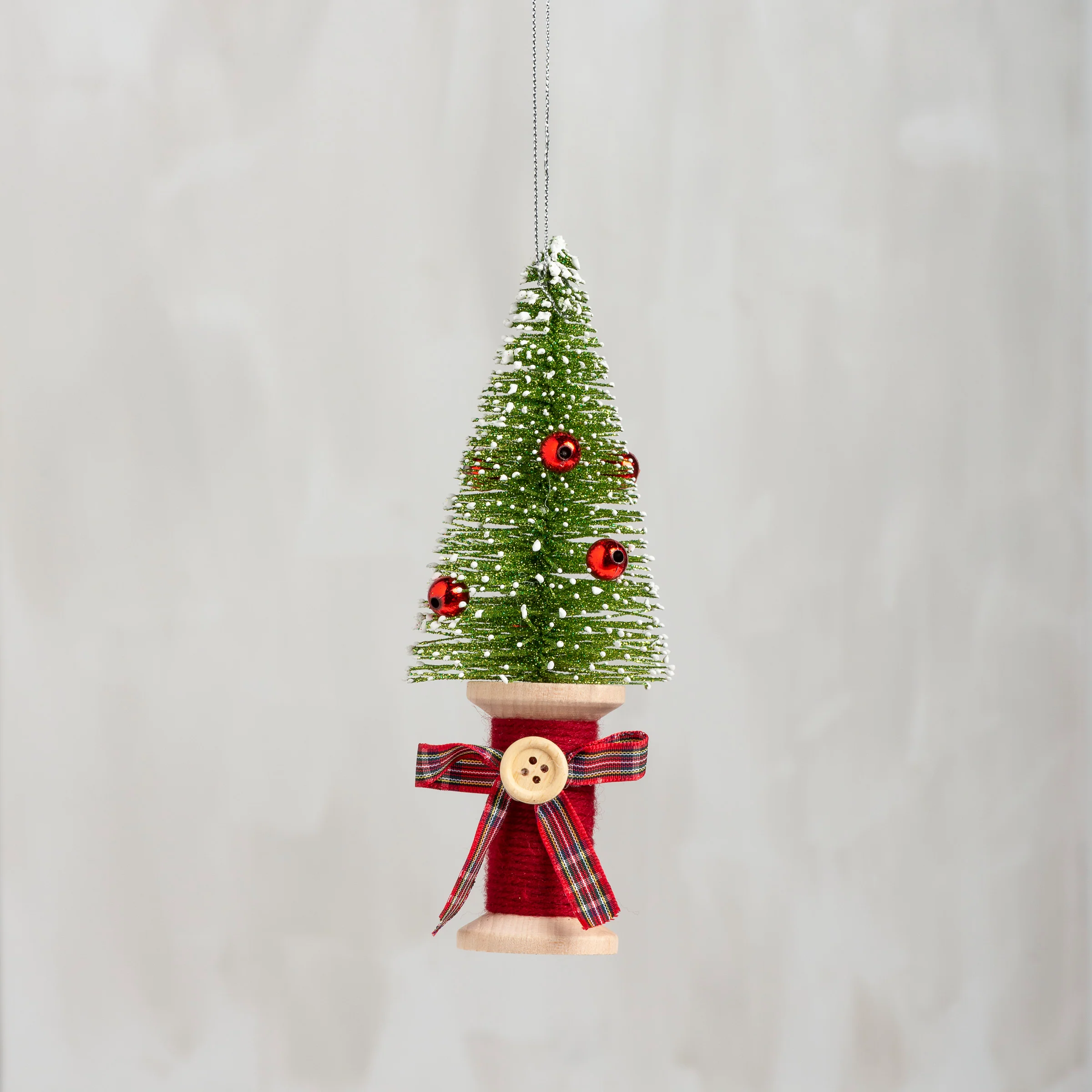 💙 Lil' Bottle Brush Tree on Spool Ornament - Image 2