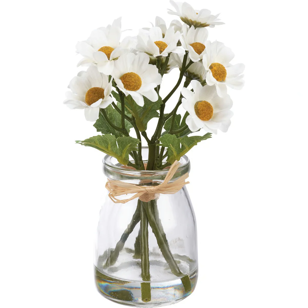 Lil' White Daisies Bouquet In Vase Faux Florals - Image 2