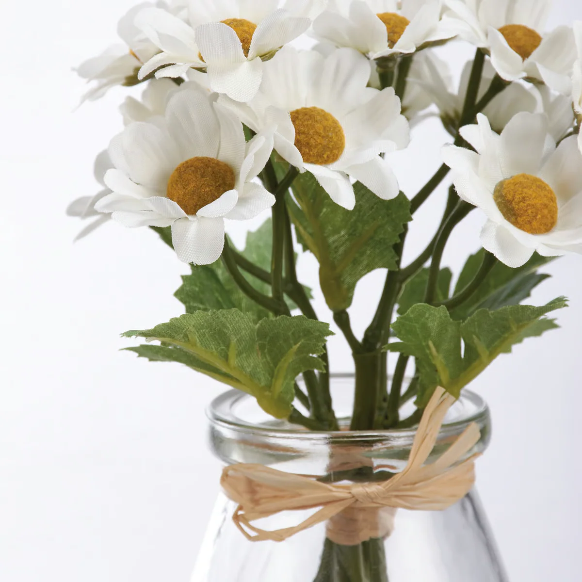 Lil' White Daisies Bouquet In Vase Faux Florals - Image 3