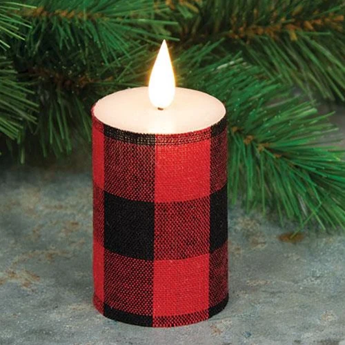 Lodge LED Votive Buffalo Red and Black 2" x 4.25"