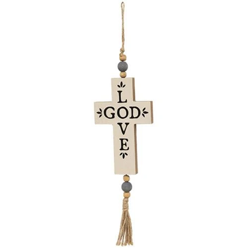 π Love God Beaded Cross Ornament