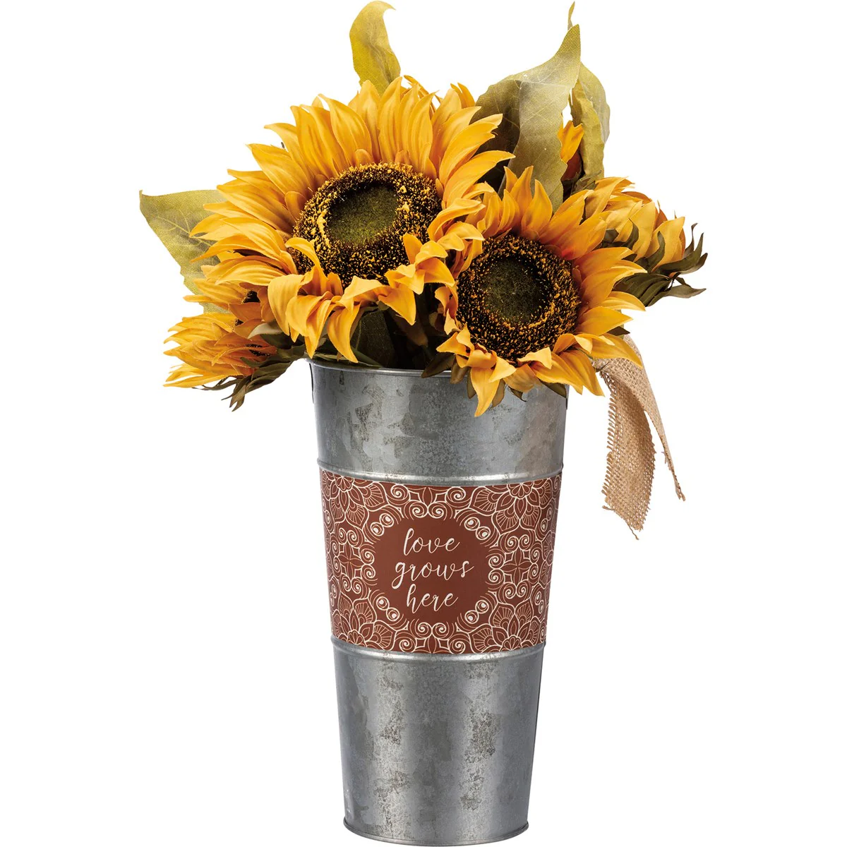 Surprise Me Sale 🤭 💙 Love Grows Here 9" H Galvanized Bucket - Image 4