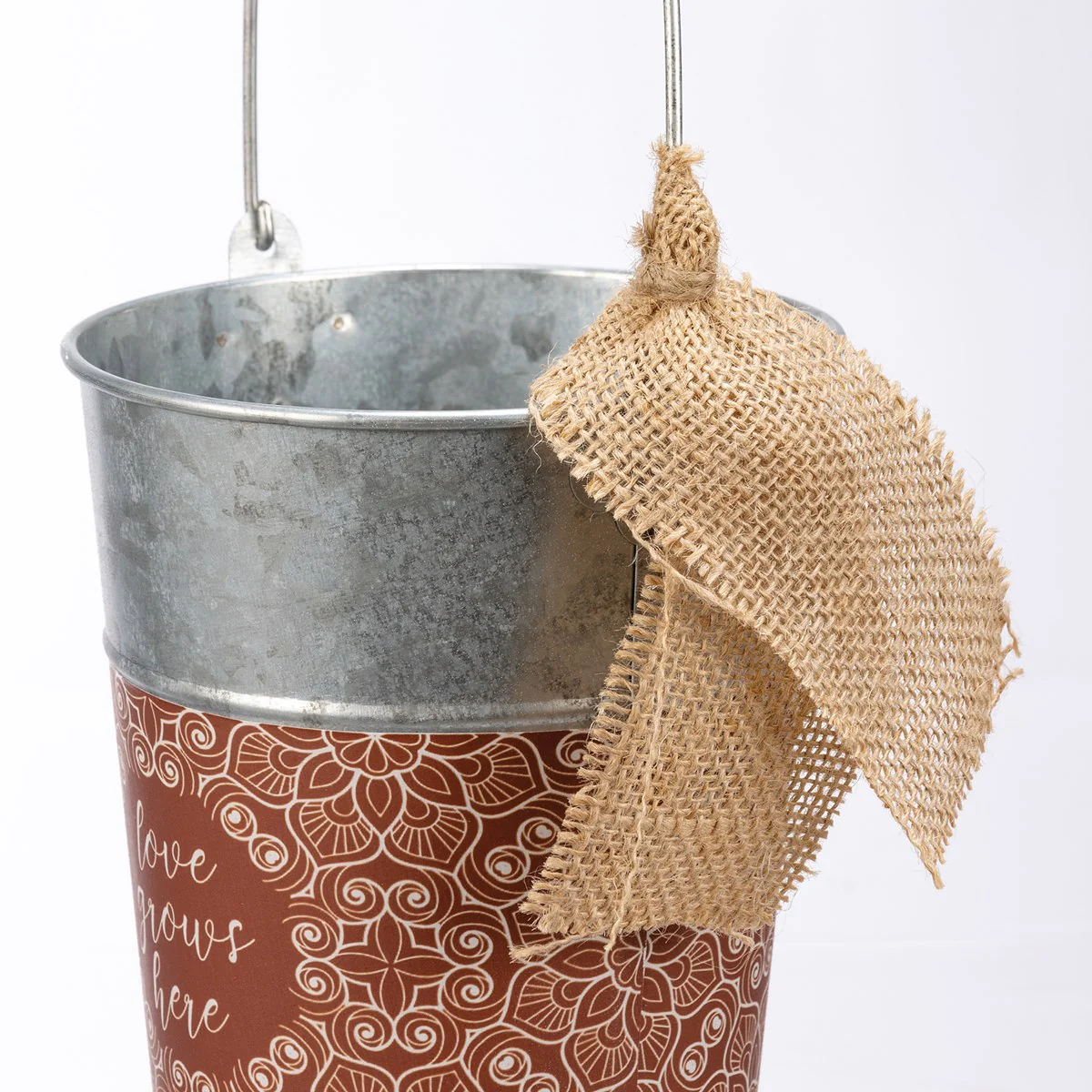 Surprise Me Sale 🤭 💙 Love Grows Here 9" H Galvanized Bucket - Image 5