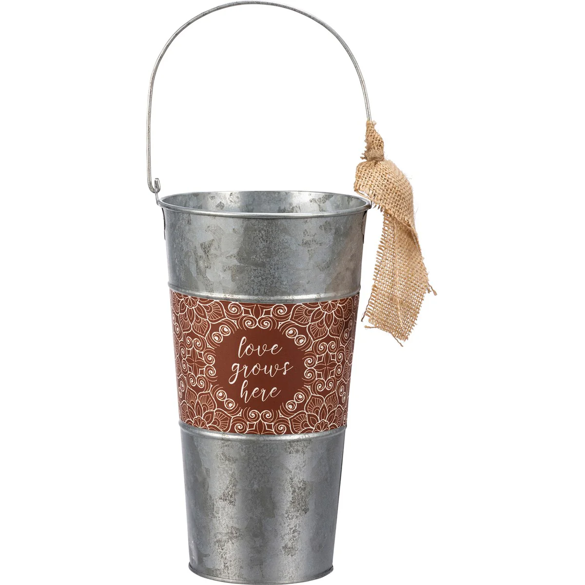 Surprise Me Sale 🤭 💙 Love Grows Here 9" H Galvanized Bucket - Image 6