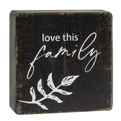 Love This Family 6.5" Black Wooden Sign - Image 2
