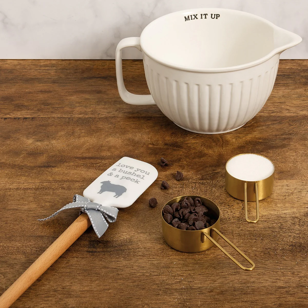๐ Love You A Bushel & A Peck Sheep Grey Buffalo Check Spatula - Image 2