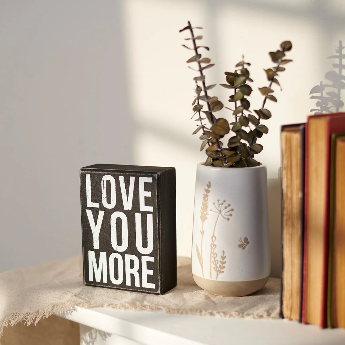 Love You More 5.5" Wooden Box Sign - Image 2