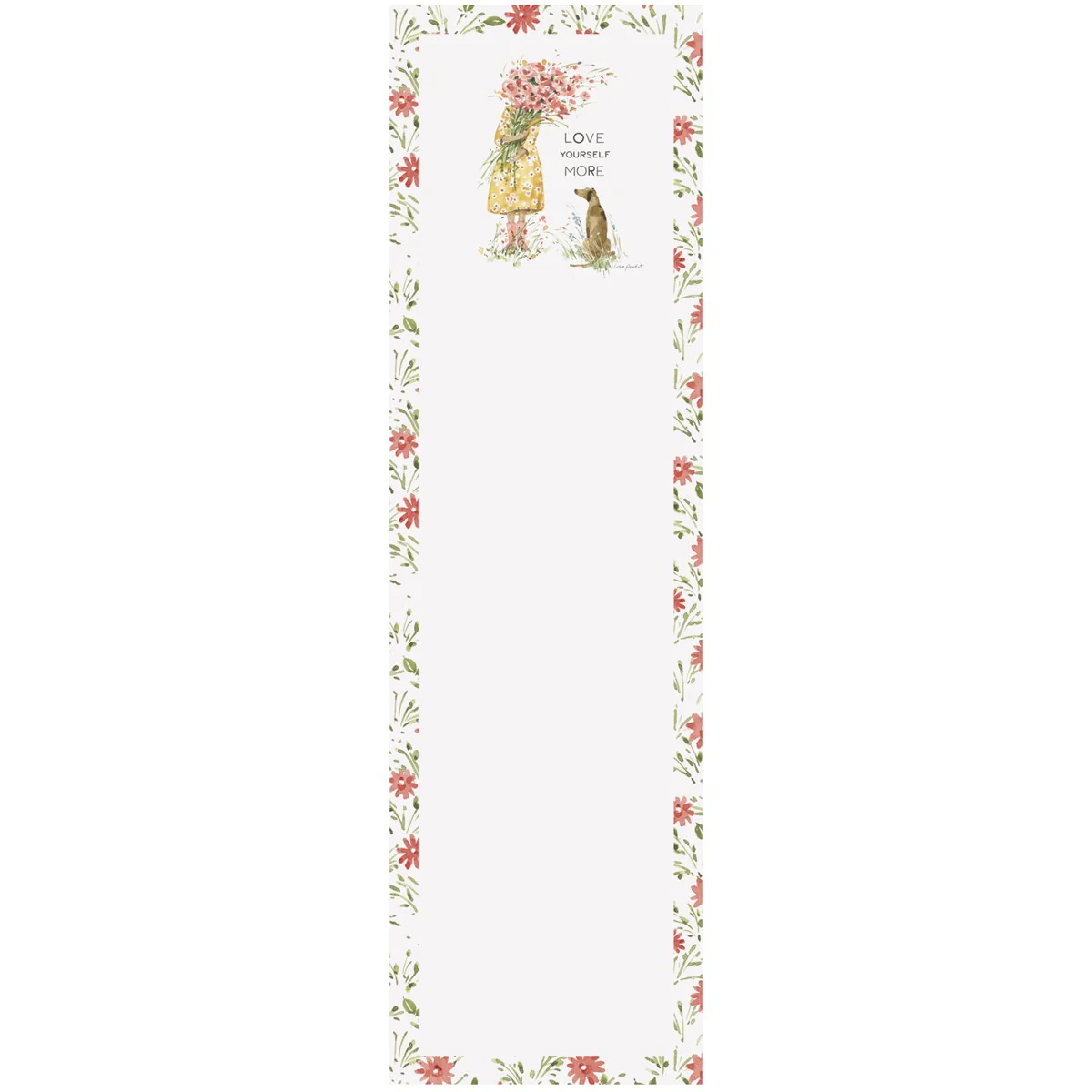 ๐ Love Yourself More Girl with Dog Magnetic List Pad