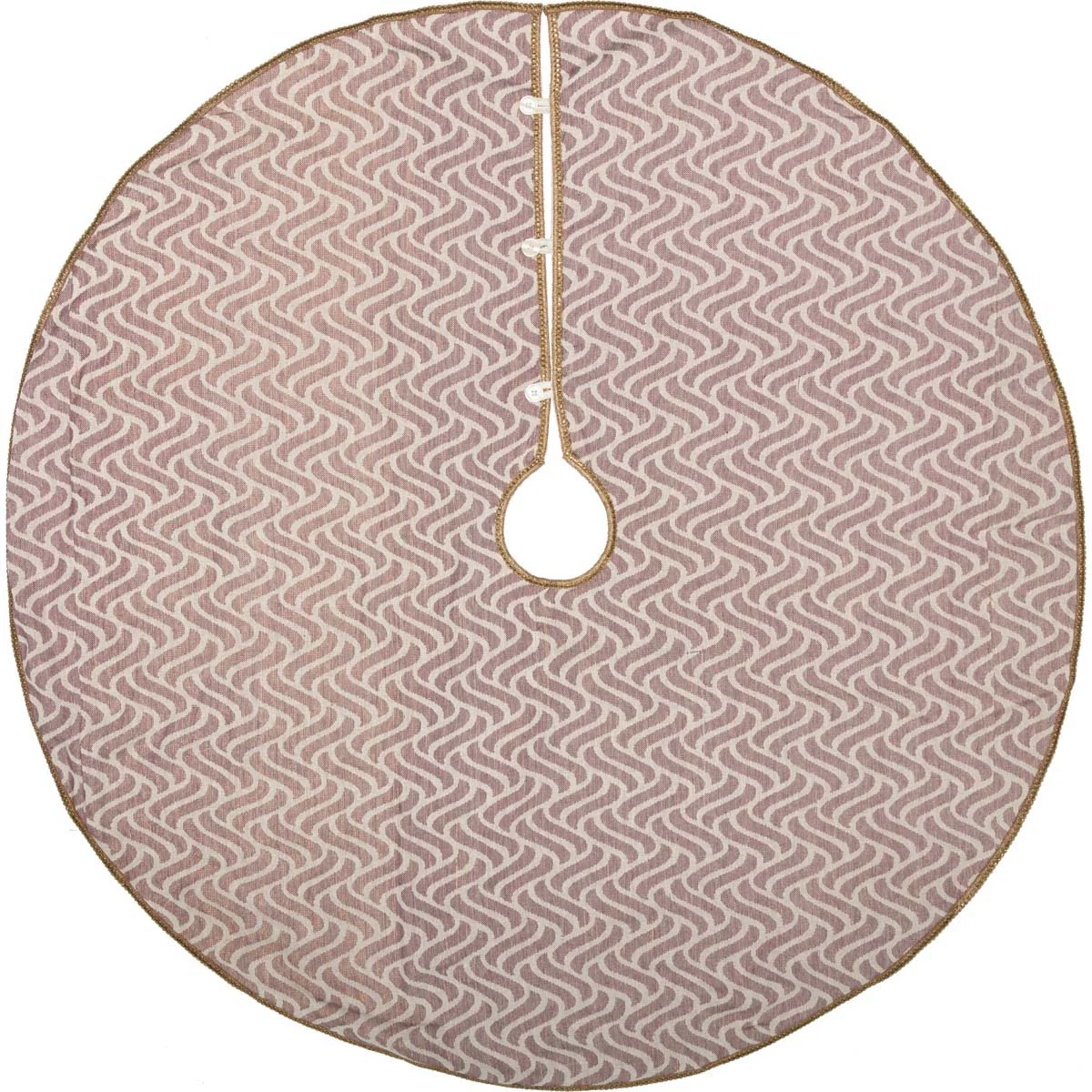 Magdalene Mauve and Antique White 48" Christmas Tree Skirt - Image 2