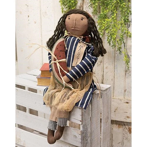 Maggie Doll With Watermelon Slice Fabric Figure