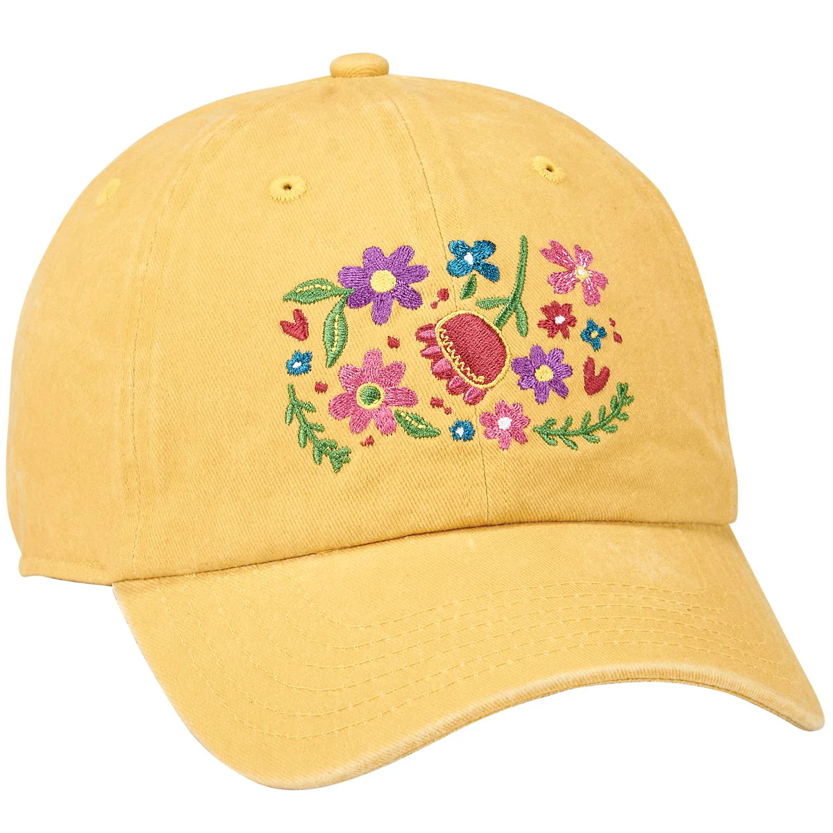 Make A Difference Embroidered Floral Baseball Cap
