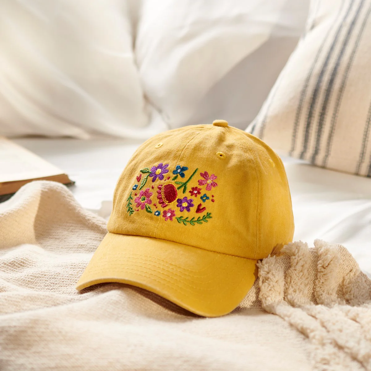 Make A Difference Embroidered Floral Baseball Cap - Image 2