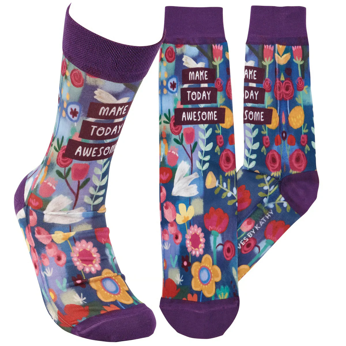 Make Today Awesome Floral Novelty Socks