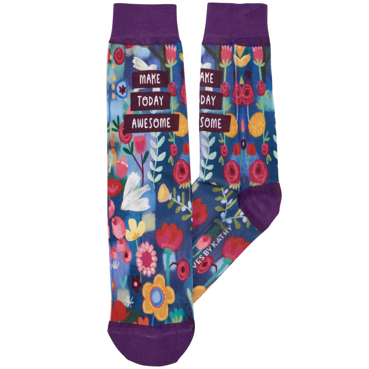 Make Today Awesome Floral Novelty Socks - Image 2