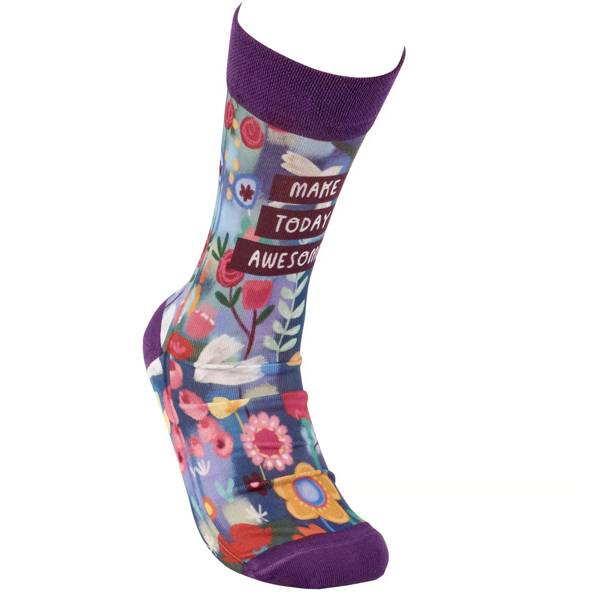Make Today Awesome Floral Novelty Socks - Image 4