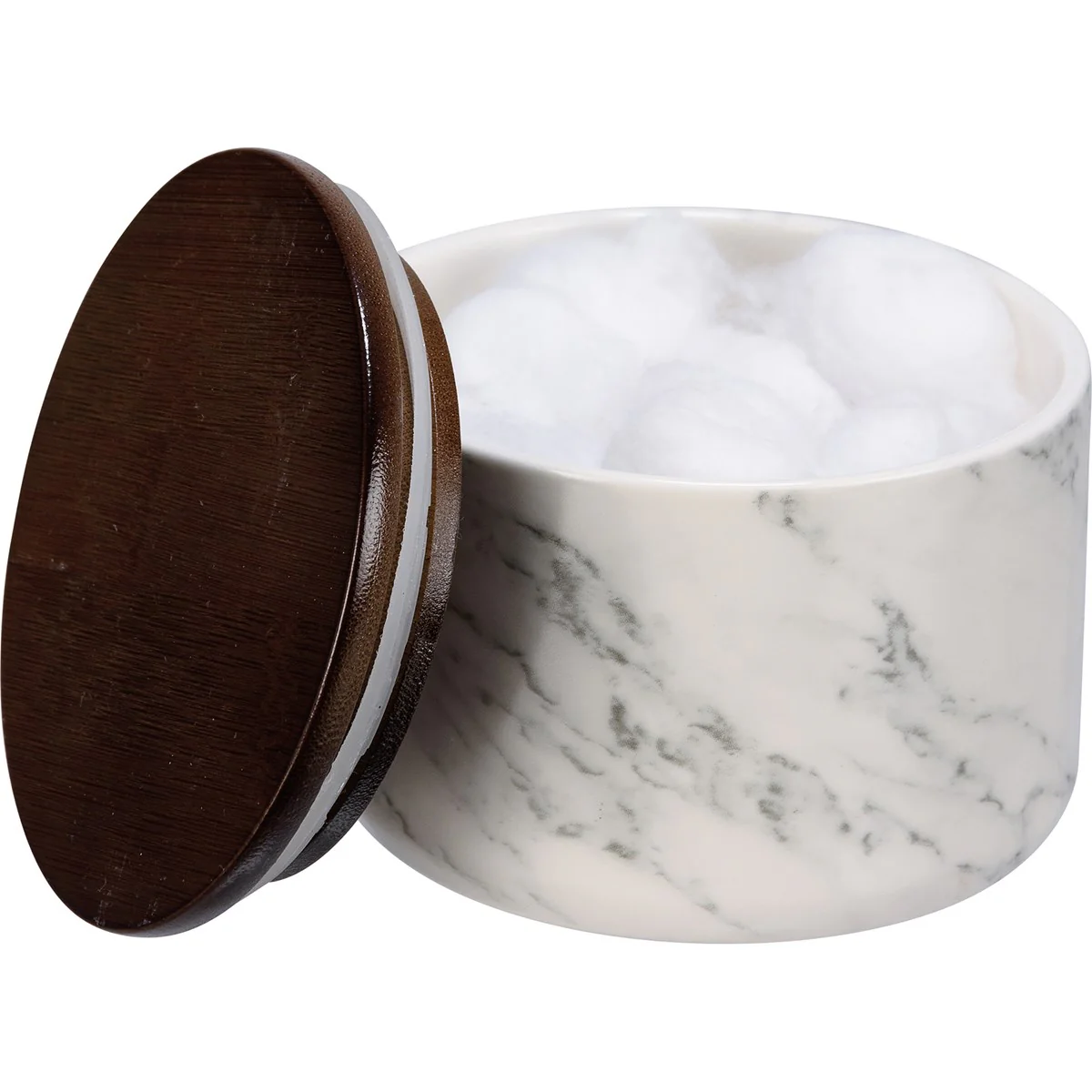 ๐ Marbled Stoneware Bathroom Canister With Lid