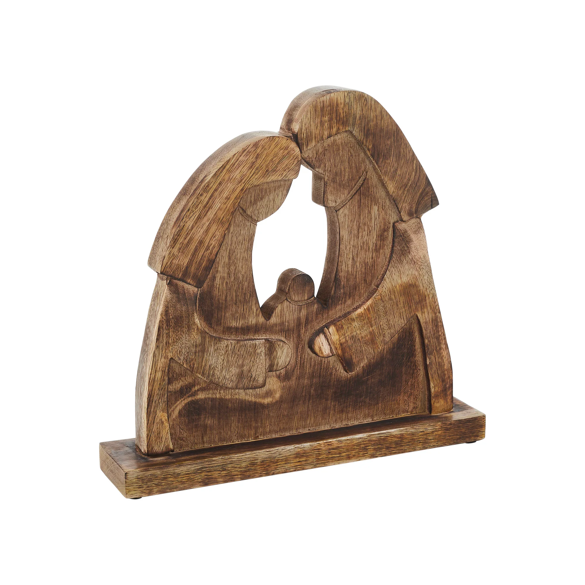 Mary and Joseph with Baby Wooden Decor 12" H - Image 2
