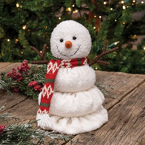 Melting Snowman with Red Scarf 10" Fabric Figure