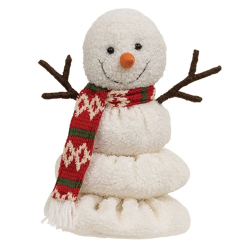 Melting Snowman with Red Scarf 10" Fabric Figure - Image 2