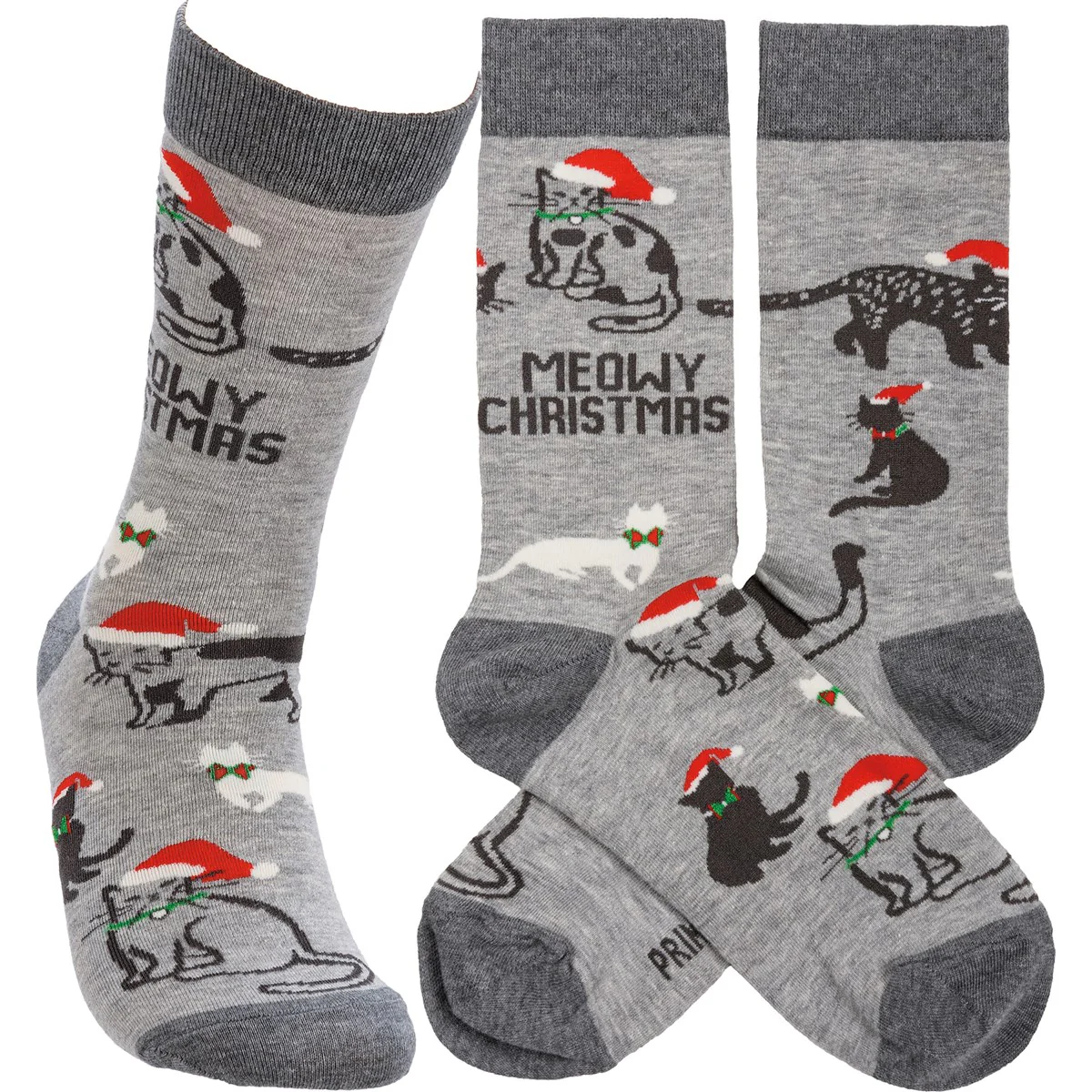 ๐ Meowy Christmas Santa Hats Unisex Fun Socks