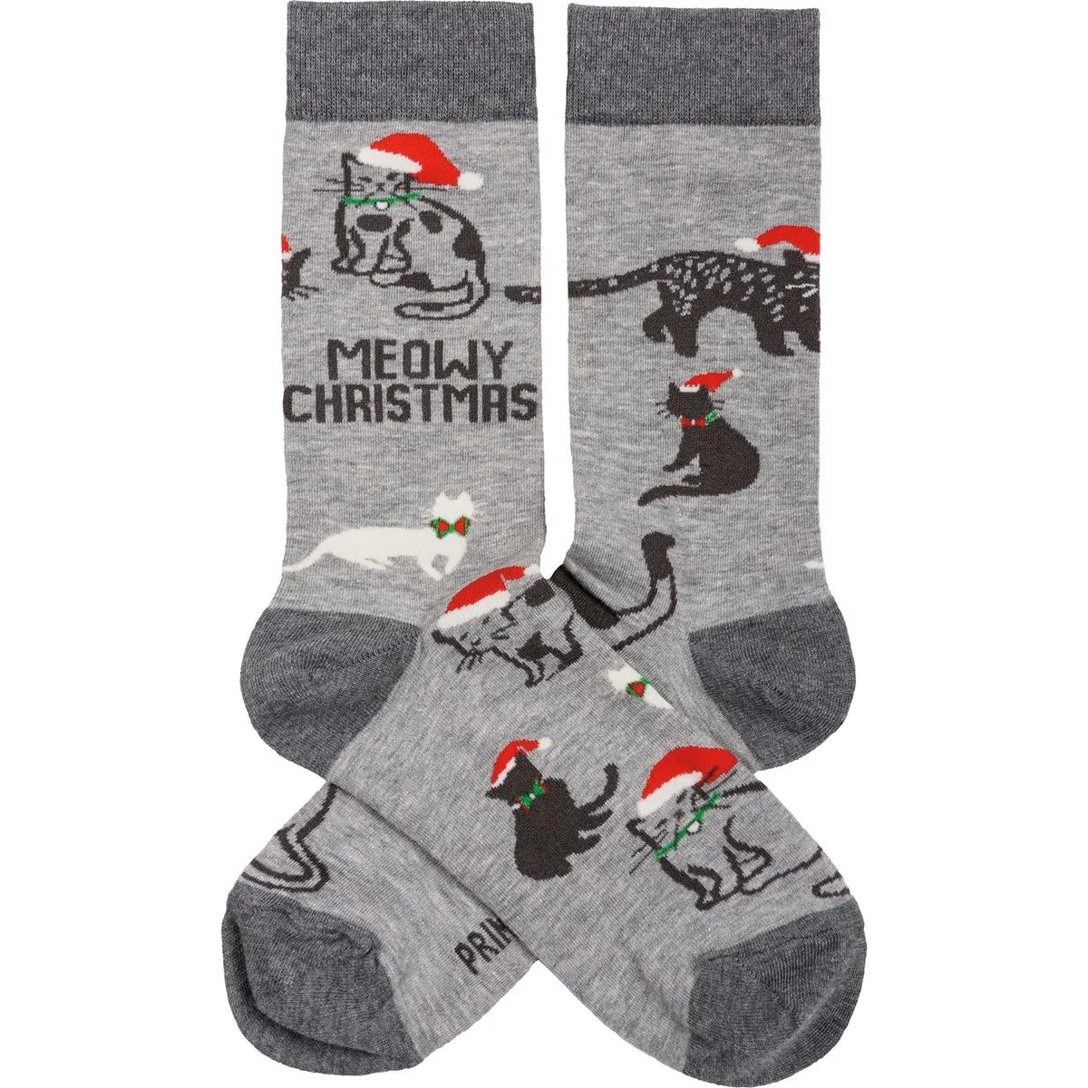 ๐ Meowy Christmas Santa Hats Unisex Fun Socks - Image 2