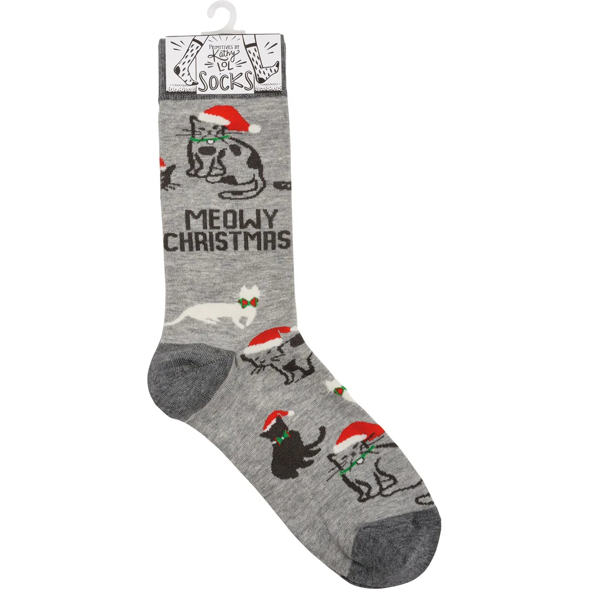 ๐ Meowy Christmas Santa Hats Unisex Fun Socks - Image 4