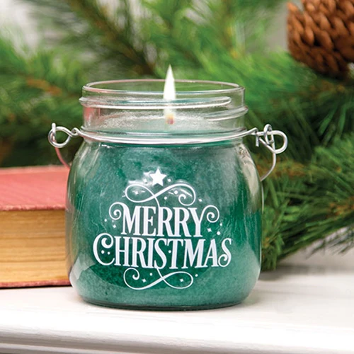 💙 Merry Christmas 6oz Balsam Fir Jar Candle - Image 2