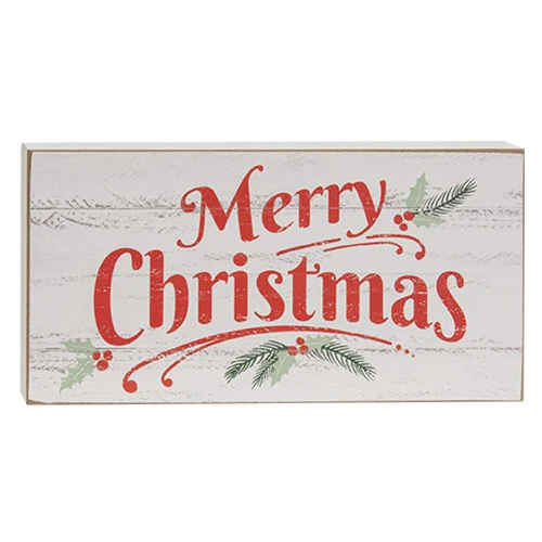 Merry Christmas Distressed Shiplap Look Box Sign