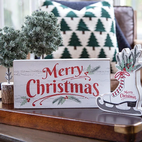 Merry Christmas Distressed Shiplap Look Box Sign - Image 2