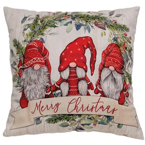 Merry Christmas Gnomes Trio 15" Pillow - Image 2