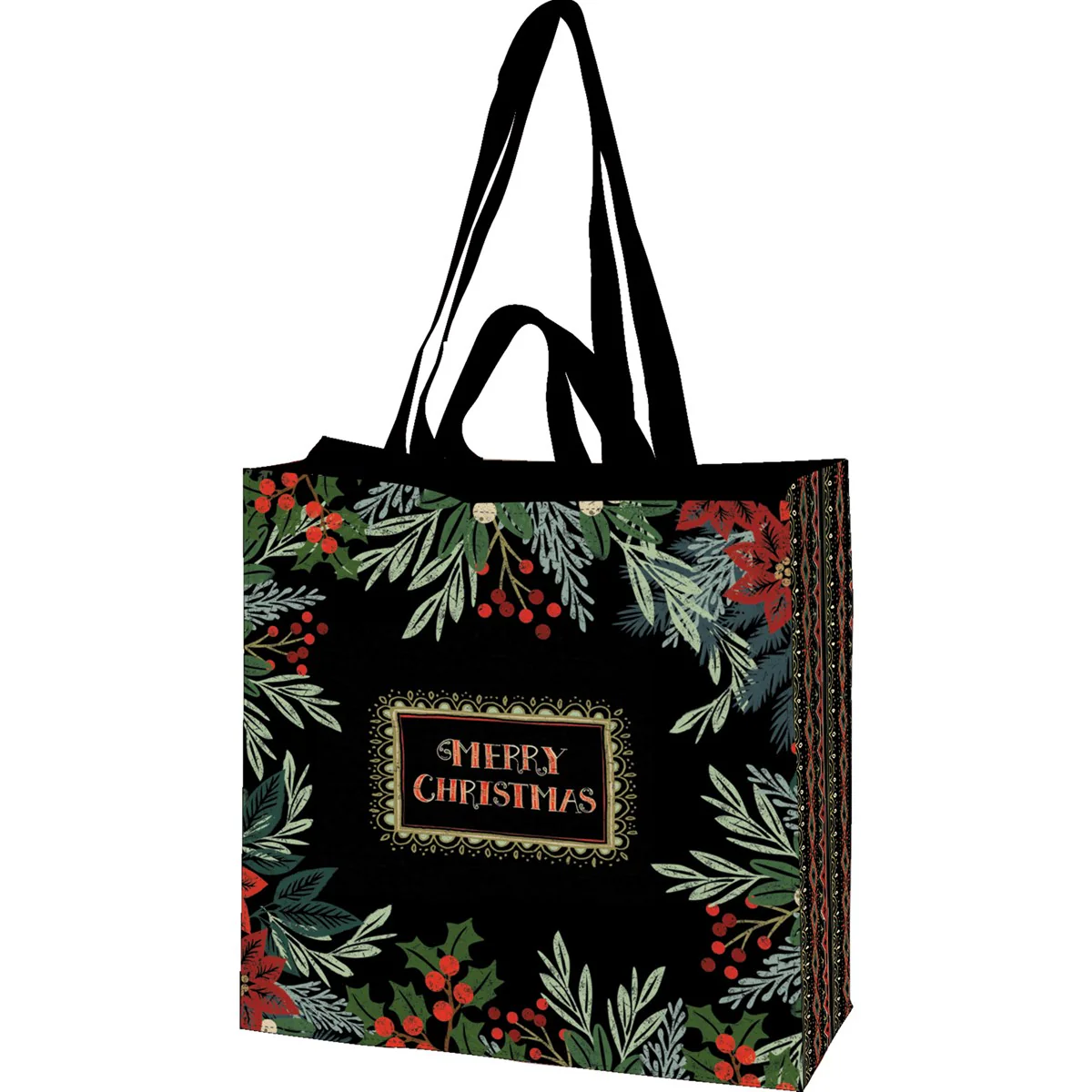 Merry Christmas Holly Market Tote