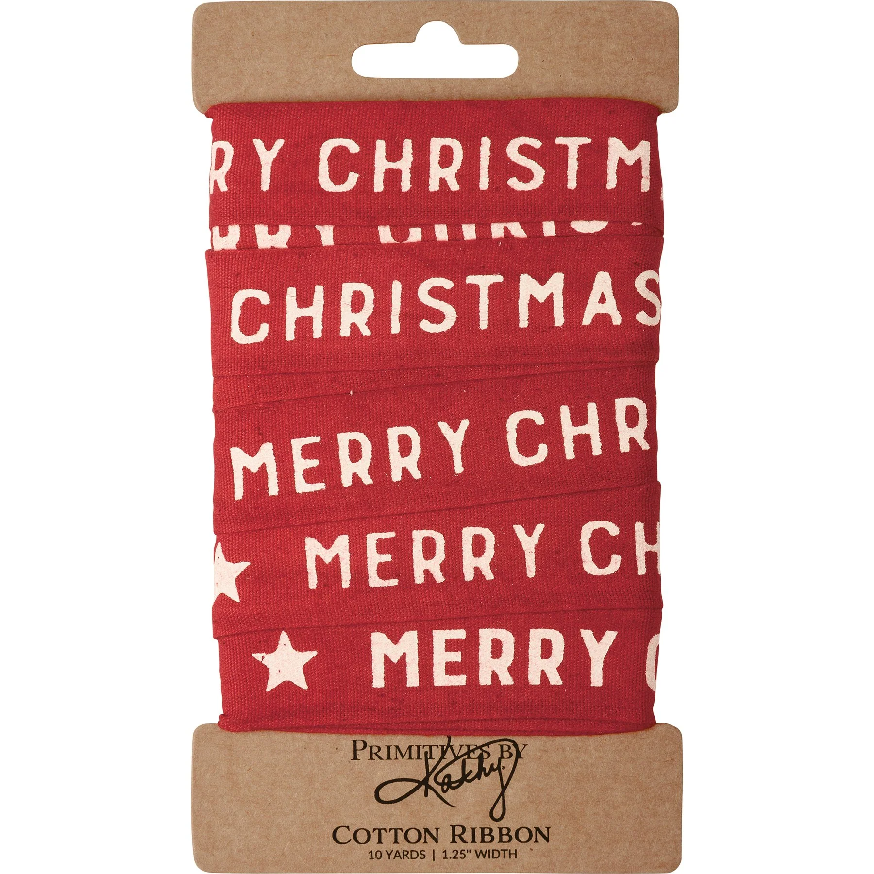 Merry Christmas Star Ribbon 10 yards