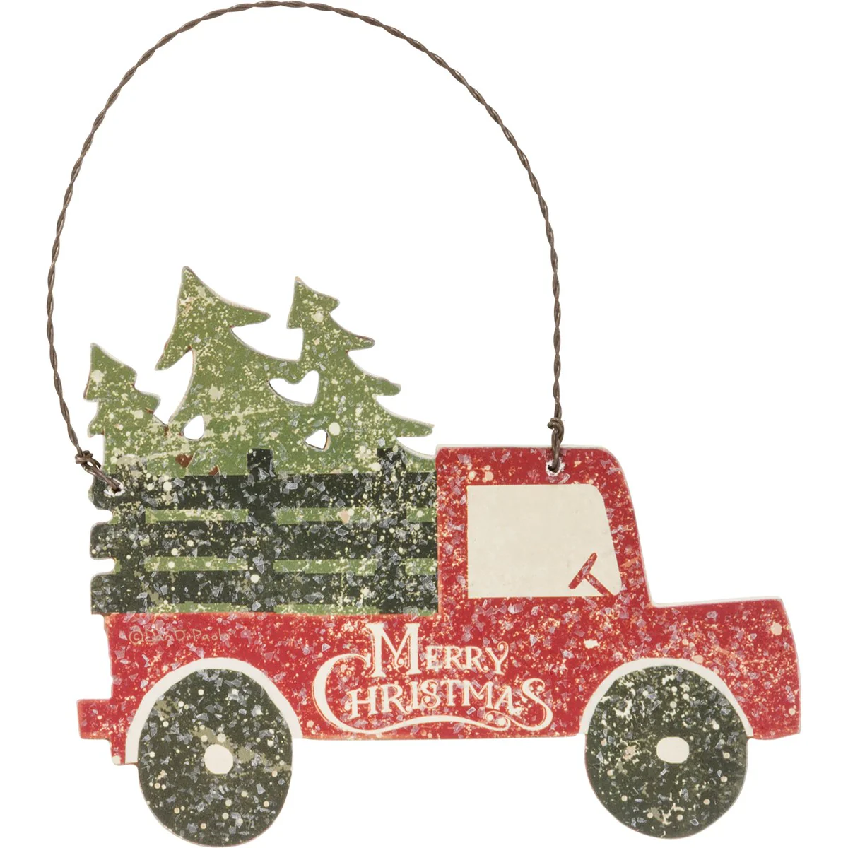 ๐ Merry Christmas Tree Truck Ornament