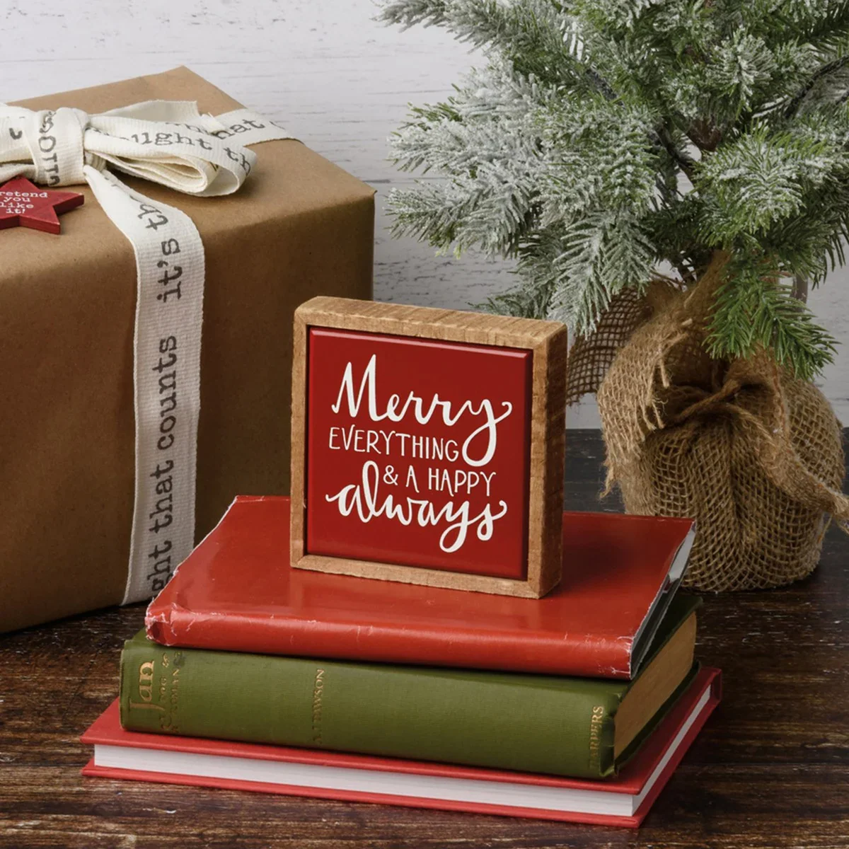 ๐ Merry Everything & A Happy Always 4" Mini Box Sign - Image 2