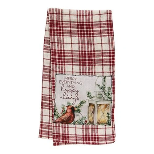 💙 Merry Everything and Happy Always Cardinal Christmas Kitchen Towel