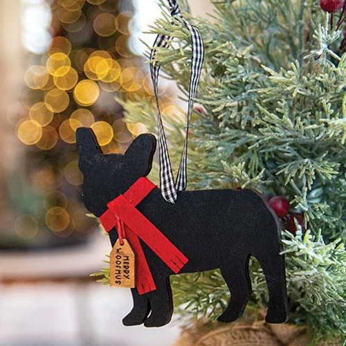 Merry Woofmas Frenchie Dog Ornament - Image 2