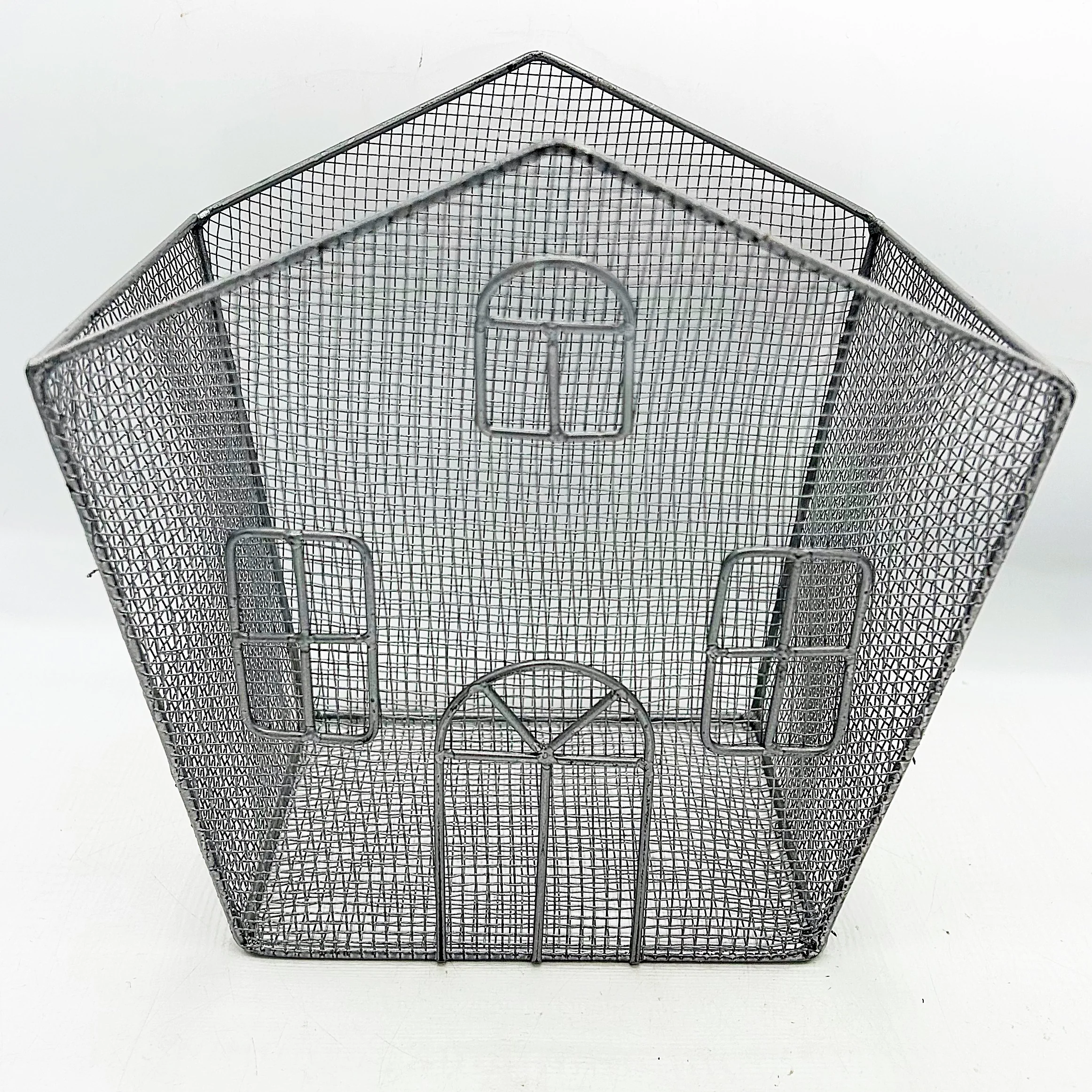 ๐ Metal House Shaped Storage Basket 9" H - Image 2
