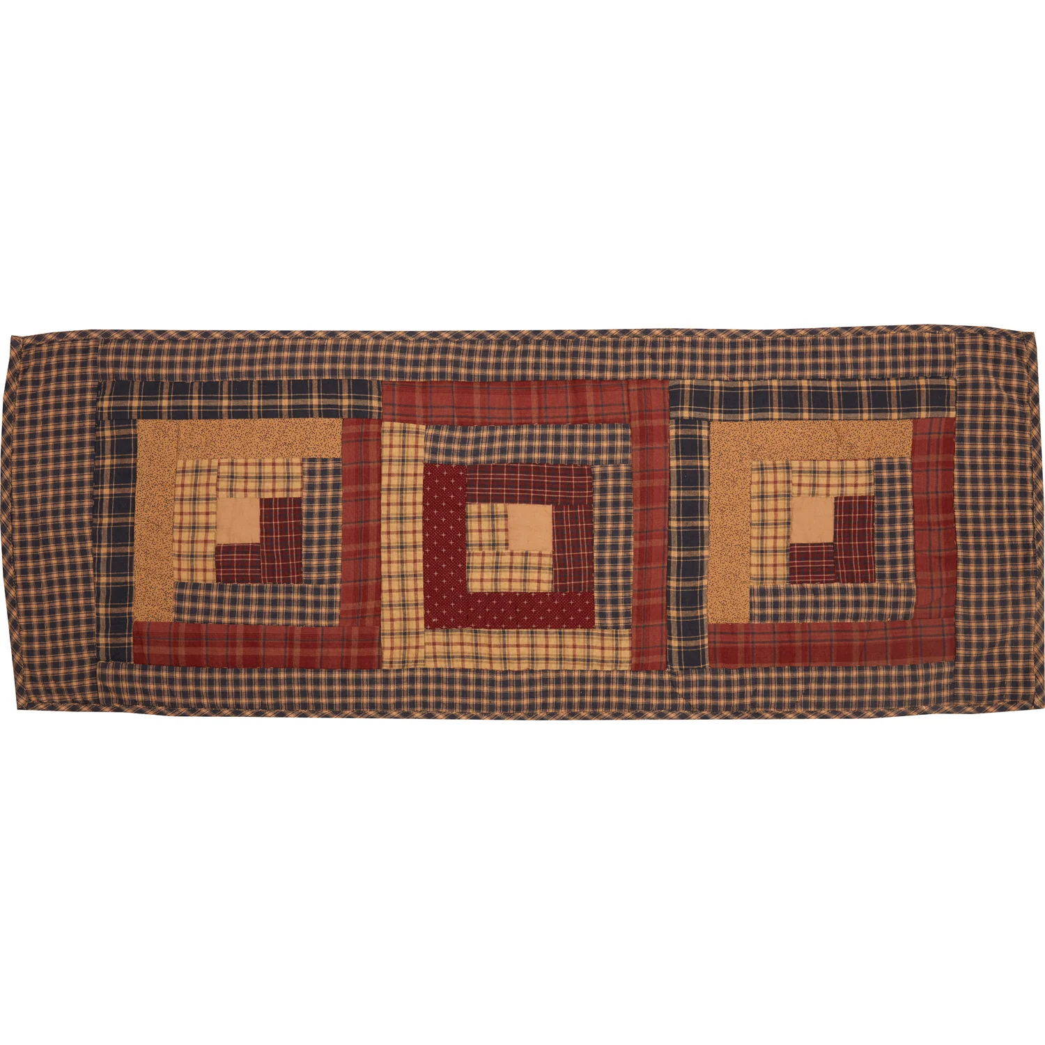 ๐ Millsboro Log Cabin Block Quilted 36'' Table Runner - Image 3