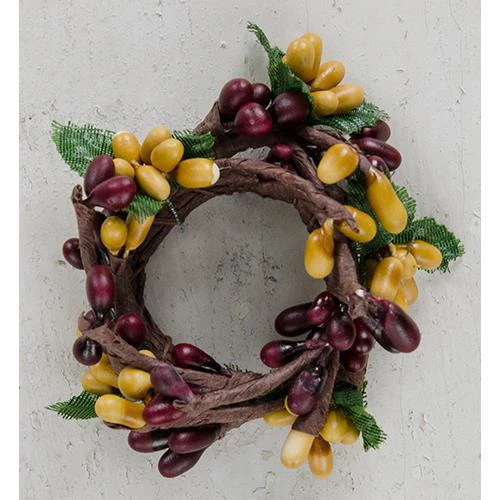 Mini Burgundy and Old Gold Pip Berries 3" Ring