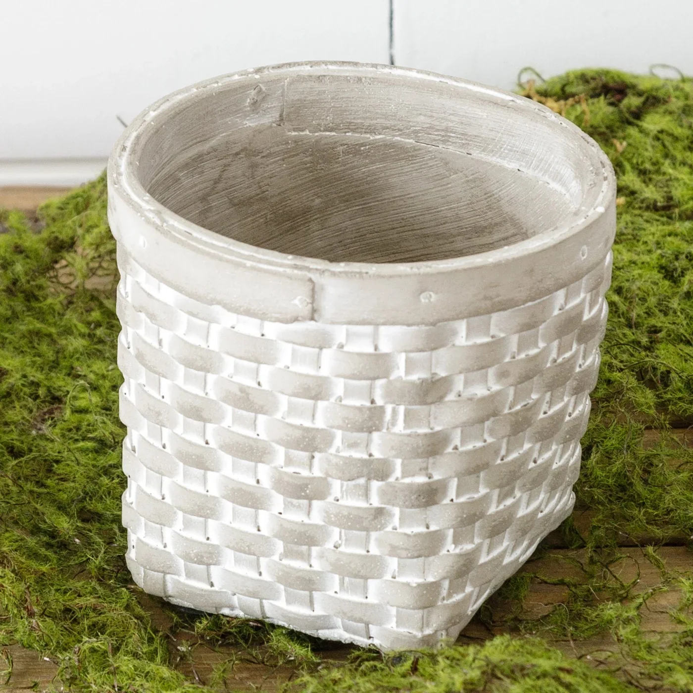 💙 Mini Cement Basket Planter 3" H